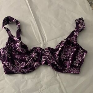 Victoria's Secret Satin Purple Floral Bra